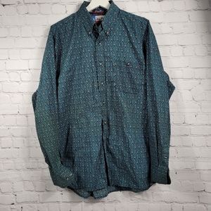 George Strait Wrangler Cowboy Cut Collection Long Sleeve Button Down Shirt